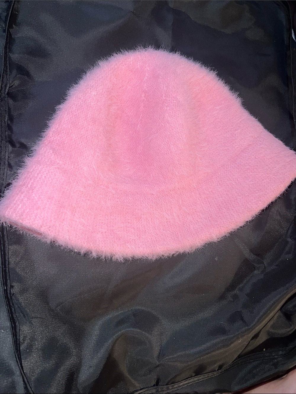 NWOT Pink Faux Fur bucket Hat